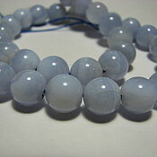 Материалы для творчества handmade. Livemaster - original item Blue agate beads smooth ball, 10 mm. Handmade.