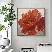 Картины и панно handmade. Livemaster - original item Oil painting with a red poppy. Large mac with butter in the kitchen.. Handmade.