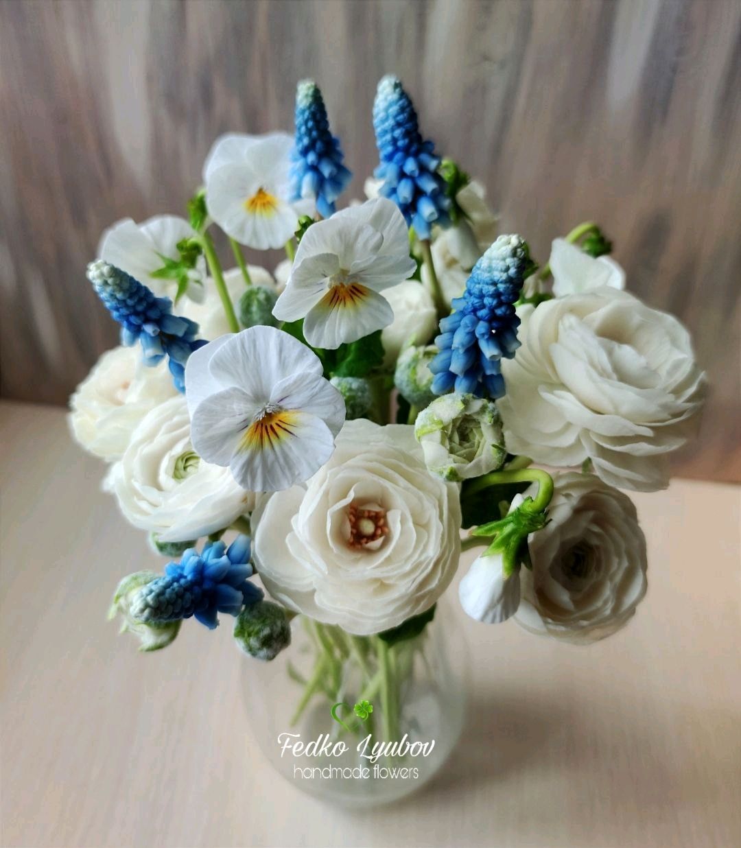 Букет цветов из флористической полимерной глины(холодный фарфор) в ...