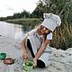 Детский фартук для кухни, льняной фартук и колпак повара. Фартуки. Льняной текстиль и льняная одежда. Ярмарка Мастеров.  Фото №5
