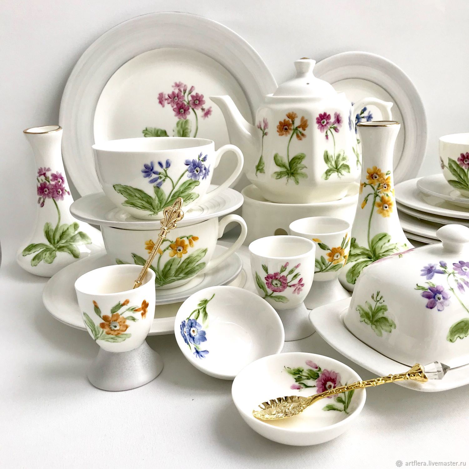 Painted porcelain tea Set Primrose, Tea & Coffee Sets, Kazan,  Фото №1