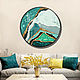 'Happy mountain,' a large circular painting with gold. Pictures. Art by Tanya Shest. Online shopping on My Livemaster.  Фото №2