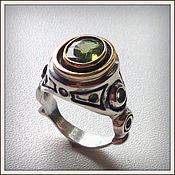 Хризопраз натуральный кольцо серебро