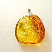 Украшения handmade. Livemaster - original item Buddha, amber carving R-628. Handmade.
