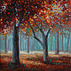 Painting 'Autumn forest' oil on canvas 30h30 cm, Pictures, Moscow,  Фото №1