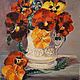 Pansy still life. Oil Painting, Pictures, Bratsk,  Фото №1