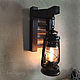 Sconce kerosene lamp electric on a wooden base rustic, Sconce, Moscow,  Фото №1