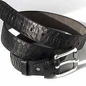 Аксессуары handmade. Livemaster - original item Python leather belt Black, width 3,9 cm. Handmade.
