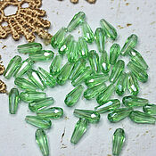 Материалы для творчества handmade. Livemaster - original item Beads Drops 9/4 mm Green Rainbow 1 piece Briolettes. Handmade.