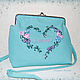 Turquoise denim handbag with embroidery ' Summer'. Clasp Bag. oksanapodarki. Online shopping on My Livemaster.  Фото №2