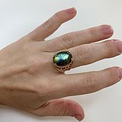 Украшения handmade. Livemaster - original item A ring with a stunning labrador and gold-plated hardware. Handmade.