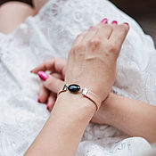 Denim style women's leather bracelet blue-white