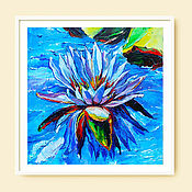 Картины и панно handmade. Livemaster - original item Painting white water lily 