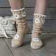 Summer boots "Arlette". High Boots. KnittedBoots. My Livemaster. Фото №4