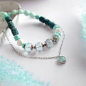 Работы для детей, handmade. Livemaster - original item Necklace with quartz, coral, turquoise, agate as a gift pendant. Handmade.