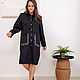 Linen shirt dress black with embroidery and silk. Dresses. NATALINI. My Livemaster. Фото №6