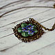 Pendant with embroidery 'Violet', Pendants, Kronstadt,  Фото №1