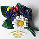 Brooch decoration hairpin leather Daisy cornflower buy order
