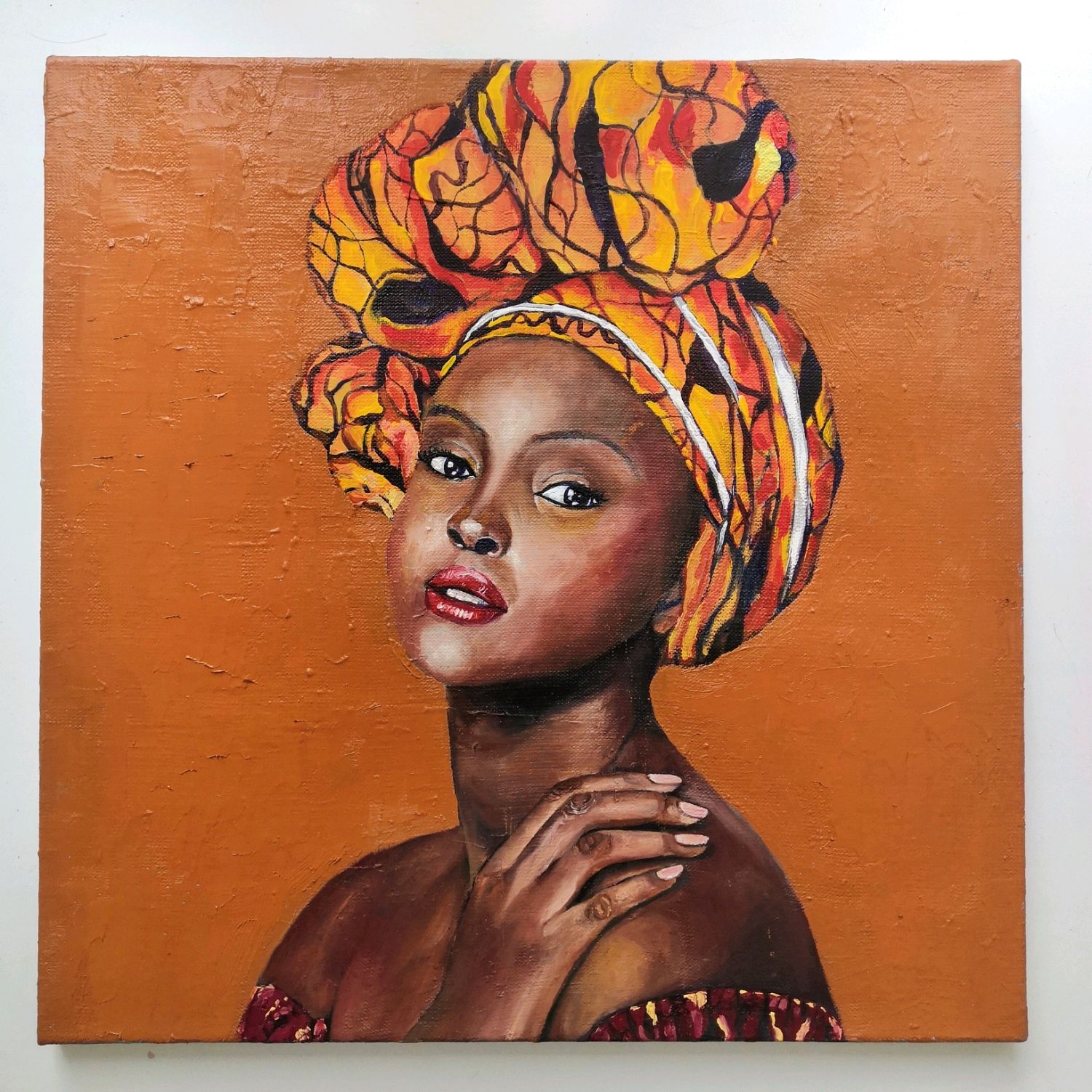 Картина негритянка. Картина женщина африканка в тюрбане. Африканка в профиль в чалме картина. Портрет в африканском стиле. Портрет африканки.
