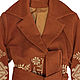 Brown coat with ethnic embroidery. Coats. Plahta Viktoriya. Online shopping on My Livemaster.  Фото №2