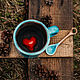 Сердце внутри, кружка с сердцем и ложка, для кофе чая подарок. Кружки и чашки. LAMA - Красивая посуда. Интернет-магазин Ярмарка Мастеров.  Фото №2