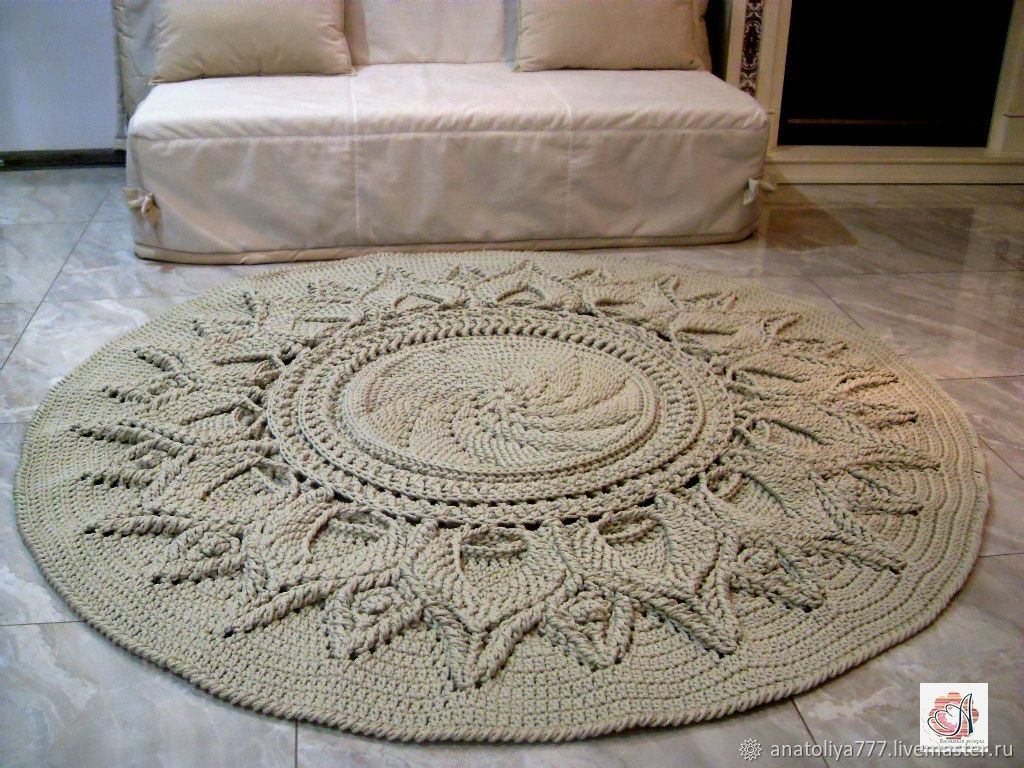 Knitted carpet in the living room from the cord Whirlwinds of autumn, Carpets, Kabardinka,  Фото №1