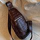 Shoulder bag, made of embossed crocodile skin, brown color. Classic Bag. SHOES&BAGS. Online shopping on My Livemaster.  Фото №2