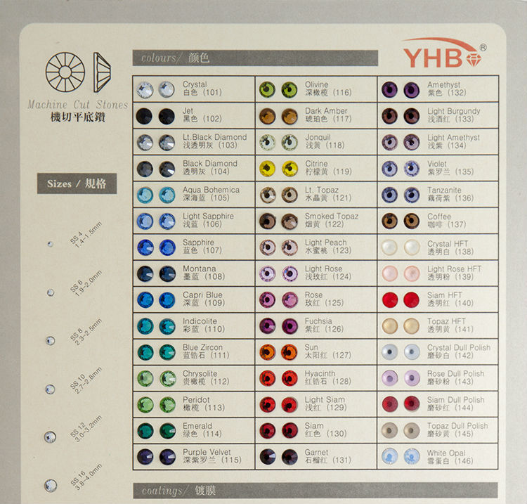 Цветовая карта YHB
