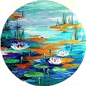 Картина Сакура акварелью Пейзаж Цветение сакуры акварелью