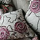 Linen pillow case with roses. Pillow. ZanKa. My Livemaster. Фото №4