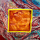 Кашемировый платок батик "Коралл" 110x110см, Платки, Москва,  Фото №1