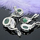 ADAI jewelry set with malachite and carborundum in silver (VIDEO). Jewelry Sets. Sunny Silver. My Livemaster. Фото №6