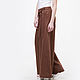 Palazzo chocolate trousers made of 100% linen. Pants. etnoart. My Livemaster. Фото №5