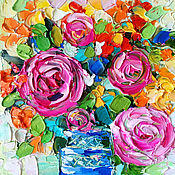 Картины и панно handmade. Livemaster - original item Painting with roses 