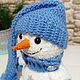 Снеговик  плюшевый. Мягкие игрушки. Chudo-iz-klubka. Ярмарка Мастеров.  Фото №5