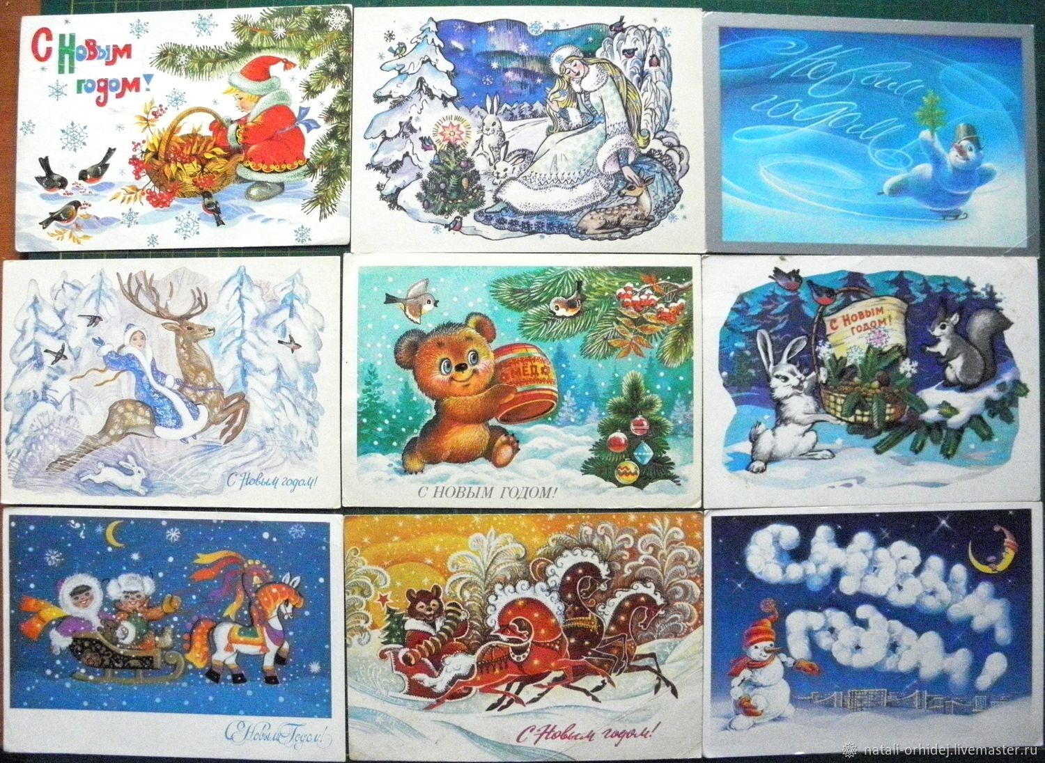 Новогодние Открытки Старинные Рисованные
