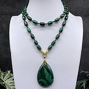Украшения handmade. Livemaster - original item Green necklace for women made of green malachite. Sautoire transformer. Handmade.