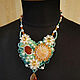 Floral necklace with agate and pearls. Necklace. Handmade jewelry - Ulyana Moldovyan. My Livemaster. Фото №6