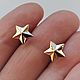 Star stud earrings-gold 585, Stud earrings, Moscow,  Фото №1