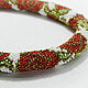 Колье-жгут из бисера "Июньские розы". Колье. Beadsgemsflowers - Украшения для Вас. Ярмарка Мастеров.  Фото №4