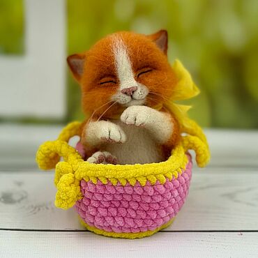 Куклы и игрушки ручной работы. Ярмарка Мастеров - ручная работа Рыжий котёнок из шерсти. Handmade.