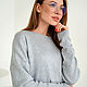 Order Knitted jumper with lurex oversize loose style grey. mozaika-rus. Livemaster. . Jumpers Фото №3