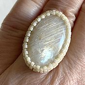 Украшения handmade. Livemaster - original item Rings: ring with white granite. Handmade.