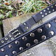 Leather belt, riveted.Brutal. Straps. Marik Leather Craft. My Livemaster. Фото №5