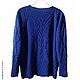 Women's knitted pullover with Arana needles, blue, braids, Merino wool. Pullover Sweaters. SIBERIA COOL (knitting & painting) (Siberia-Cool). Online shopping on My Livemaster.  Фото №2