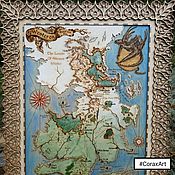 Картины и панно handmade. Livemaster - original item Game Of Thrones Map,Westeros Map,Seven kingdoms map,Ice and fire. Handmade.