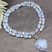 Украшения handmade. Livemaster - original item Moonstone, pearl corn natural necklace with pendant. Handmade.