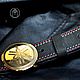 Order Leather belt with brass buckle 'Yamaha'. Leather product G.M.G.. Livemaster. . Straps Фото №3