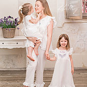 Одежда handmade. Livemaster - original item Pajamas registered familily for mom and daughter. Handmade.