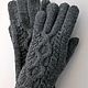 Knitted Spindle gloves, dark grey, L,, Gloves, Kamyshin,  Фото №1